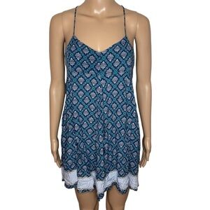 ❗️$10 SALE❗️Altar’d State Blue Patterned Flowy Mini Dress